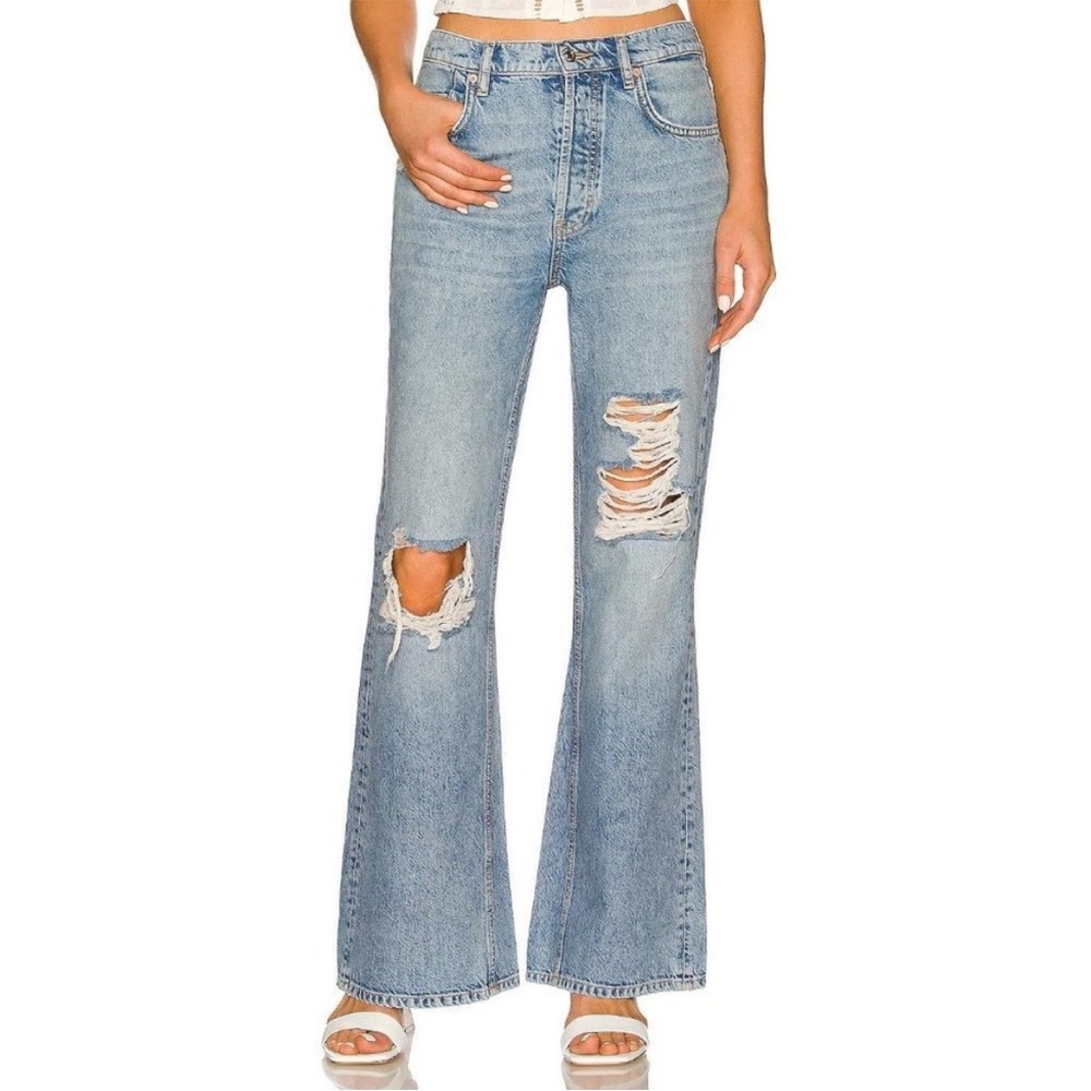 NWT REVOLVE x Free People New Dawn Flare Jeans In Victoria Blue